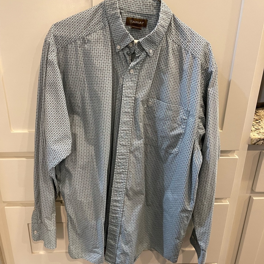 Ariat Men's Casual Blue Plaid Shirt